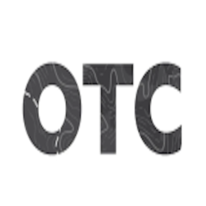 OTC logo with topographic map texture in black